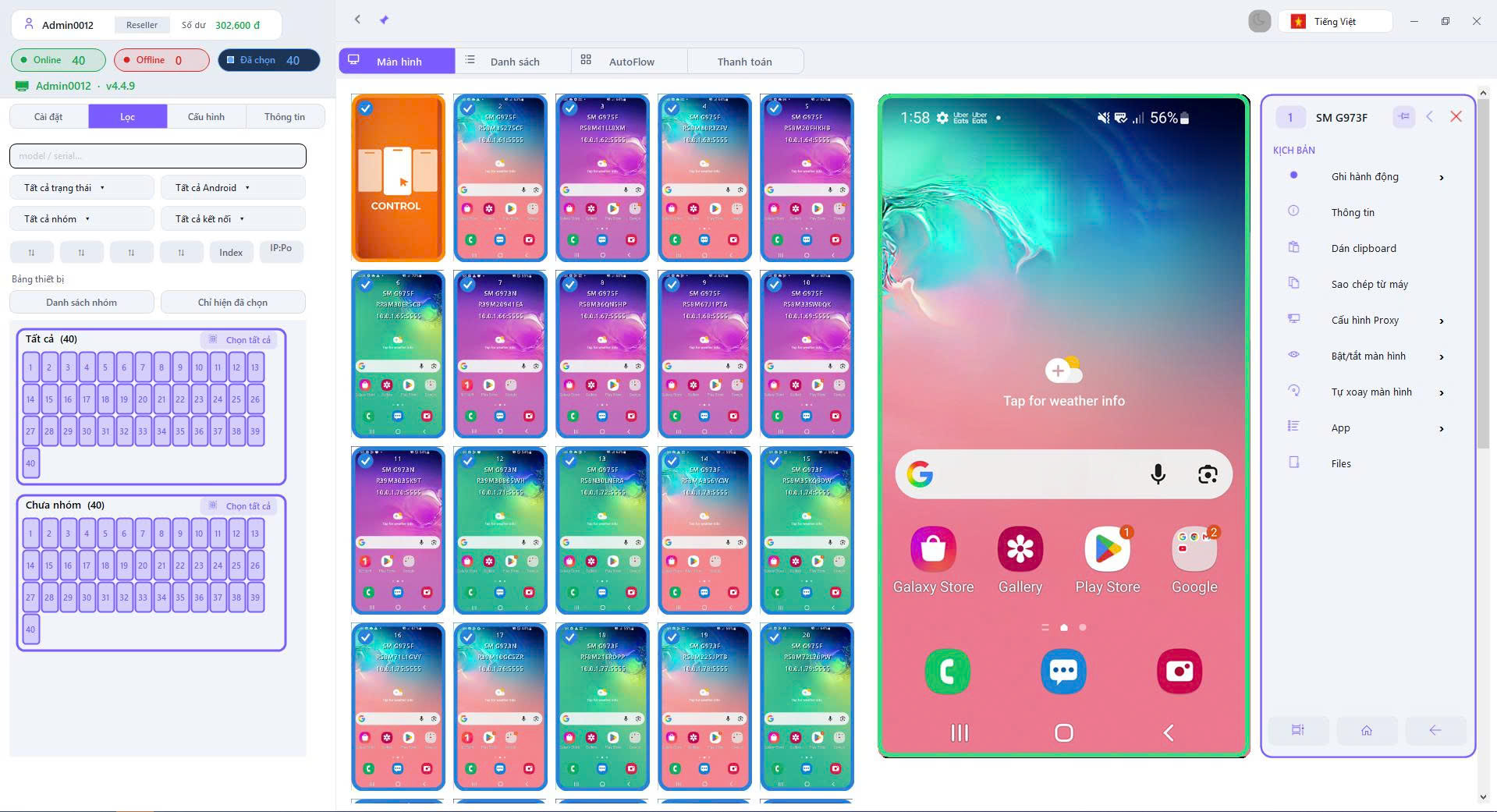 Bridge Devices - Giao diện điều khiển và quản lý điện thoại Android tập trung